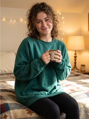 Vintage green fruit of the loom sweatshirt.